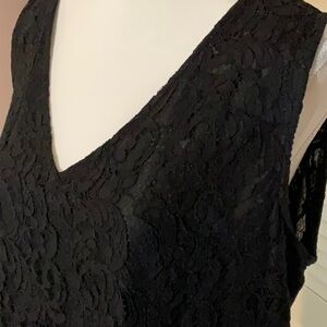 White House Black Market Elegant Black Lace Sleeveless Top